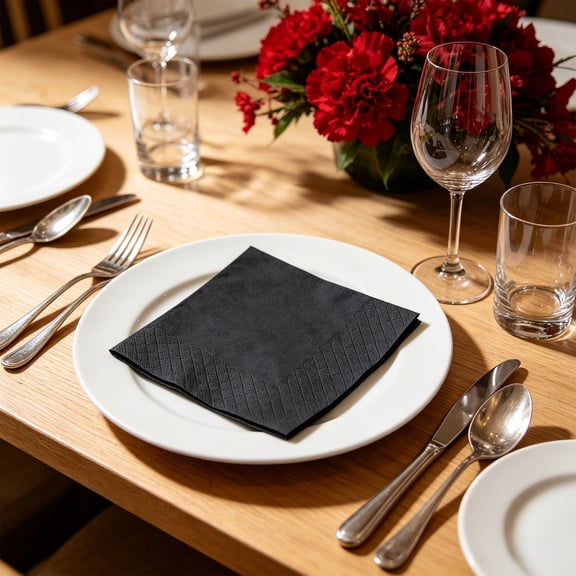 Black Cocktail Napkins 50 Pack Disposable Beverage Paper Napkins Double Layer Party Wedding Table Napkins For Home Kitchen Event Use For Party Wedding And Everyday Table Cleaning