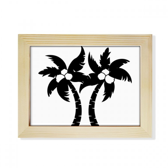 Black Coconut Tree Outline Desktop Photo Frame Picture Art Decoration Painting 6x8 inch
