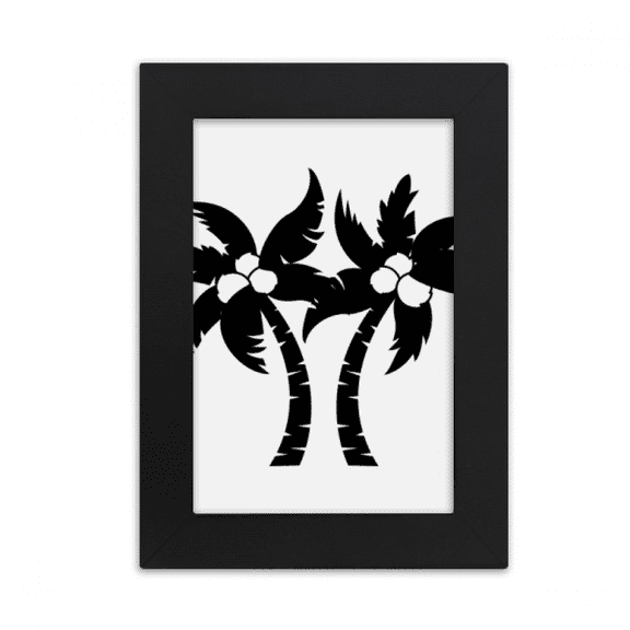 Black Coconut Tree Outline Desktop Photo Frame Picture Display Art Painting Exhibit