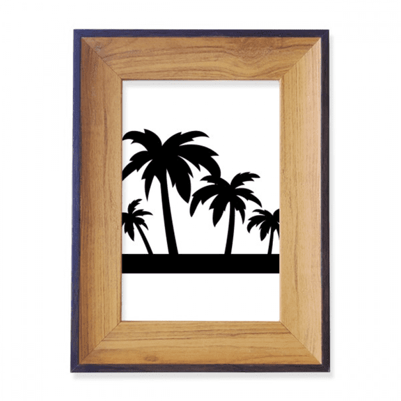 Black Coconut Tree Outline Photo Frame Exhibition Display Art Desktop Painting