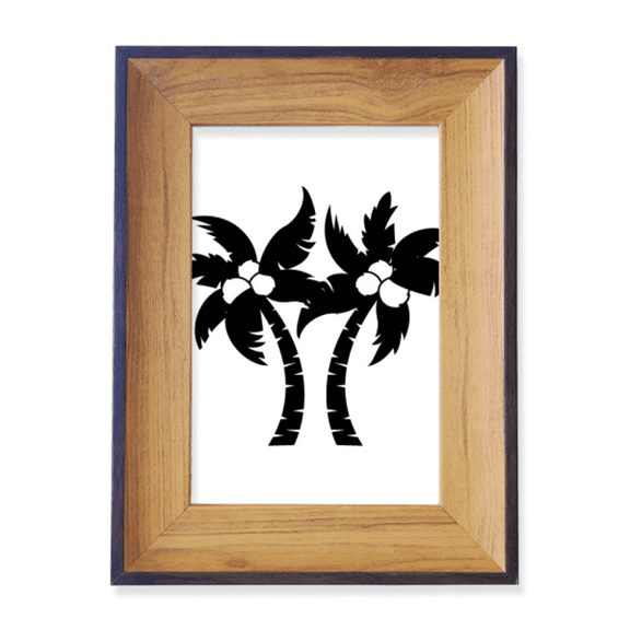 Black Coconut Tree Outline Photo Frame Exhibition Display Art Desktop Painting