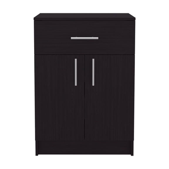Black Coffee Cart with Drawer and Cabinet, Compact Coffee Station for Small Kitchen Counter, Mobile Storage Cart for Coffee Machine and Supplies