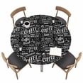 thumbnail image 1 of Black Coffee Fitted Tablecloth with Elastic Edged, Round Table Cloth for Dining Table, Farmhouses Modern Simple Cup Plants Waterproof Oil Proof Table Cover for Indoor Outdoor 36"-44", 1 of 8