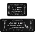 thumbnail image 1 of Black Coffee Kitchen Rugs and Mats Set of 2 Coffee Cup Latte Mocha Art Decoration Non Slip Super Absorbent Kitchen Sink Mats Waterproof and Washable Runner Rugs for Laundry Room 17"x24"/17"x48", 1 of 5