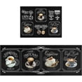 thumbnail image 1 of Black Coffee Kitchen Rugs and Mats Set of 2 Coffee Cup Latte Mocha Art Decoration Non Slip Super Absorbent Kitchen Sink Mats Waterproof and Washable Runner Rugs for Laundry Room 17"x24"/17"x48", 1 of 5