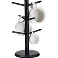 thumbnail image 1 of Black Coffee Mug Tree, Bamboo Mug Holder Base,Coffee Cup Stand Mug Holders with 6 Hooks for Countertop Coffee Mug Rack Organizer Stand for Counter Top, Coffee Bar Accessories, 1 of 7