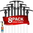 thumbnail image 1 of Black Coffee Syrup Pump, 8 Pack, for 750ml/25.4 oz Syrup Bottle, White Pumps for Coffee Syrup Bottle, compatible with Torani, DaVinci, Jordans Skinny and other Syrups Bottles, 1 of 5