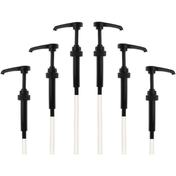 Black Coffee Syrup Pump for 750ml Bottles (Pack of 6) Universal Fit Torani, Monin (1L Plastic Only), DaVinci, Jordan's Skinny, and Upouria