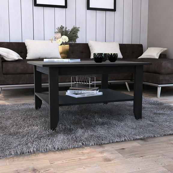 Black Coffee Table, One Shelf, And Alluring For Living Room Table In ,