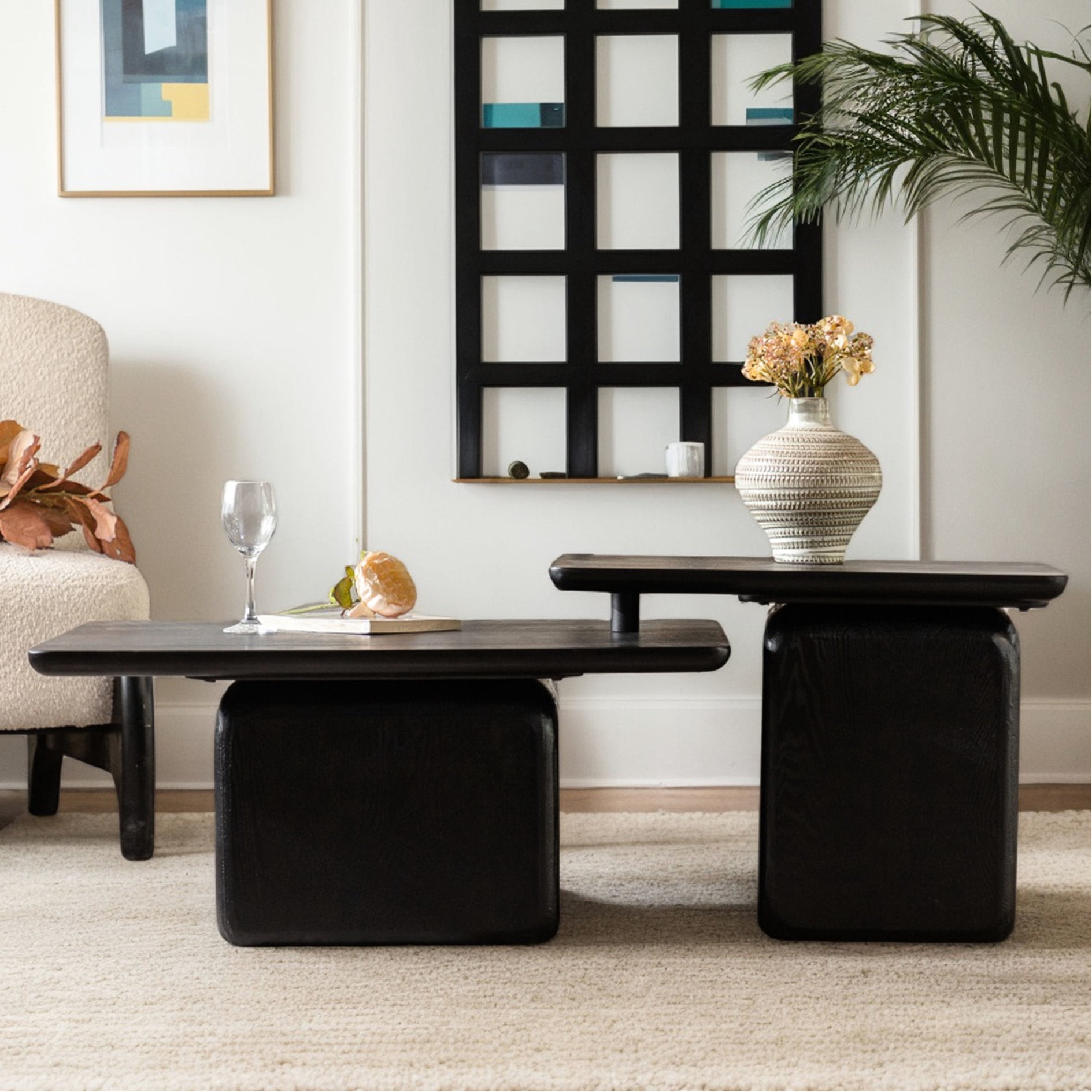 Black Coffee Table Set | Add Vintage Elegance to Any Space | Premium ...