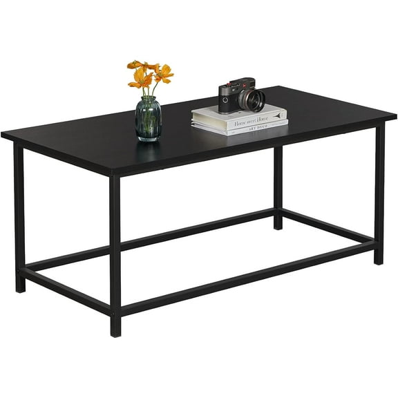 Coffee Table Simple Modern Rectangular Center Table Open Space Minimalist for Living Room Home Office Industrial Cocktail Tables, Easy Assembly