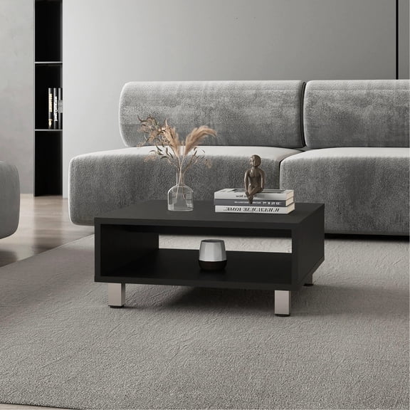 Black Coffee Table With Open Storage For A Lasting Impression And Easy-to