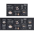 thumbnail image 1 of Black Coffee Theme Kitchen Rugs Set of 2,Cafe Kitchen Rugs and Mats Non Skid Washable,Black Kitchen Runner Rugs with Rubber Backing (Classical-Tea 17"x48"+17"x30"), 1 of 6