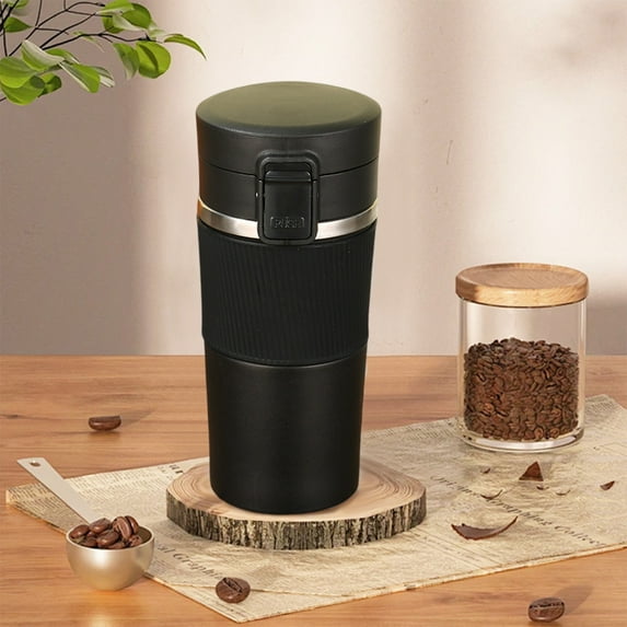 Black Coffee Thermos, Stainless Steel Insulated Mug for Professional Office Use and Travel, Durable Heat Preservation Bottle for Personal Maintenance Management, Single Piece