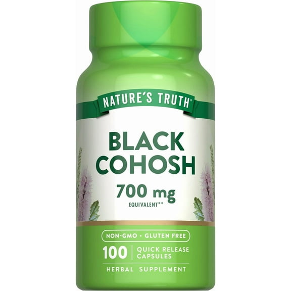 Black Cohosh 700mg | 100 Capsules | Root Extract | Non-GMO, Gluten Free | Nature's Truth