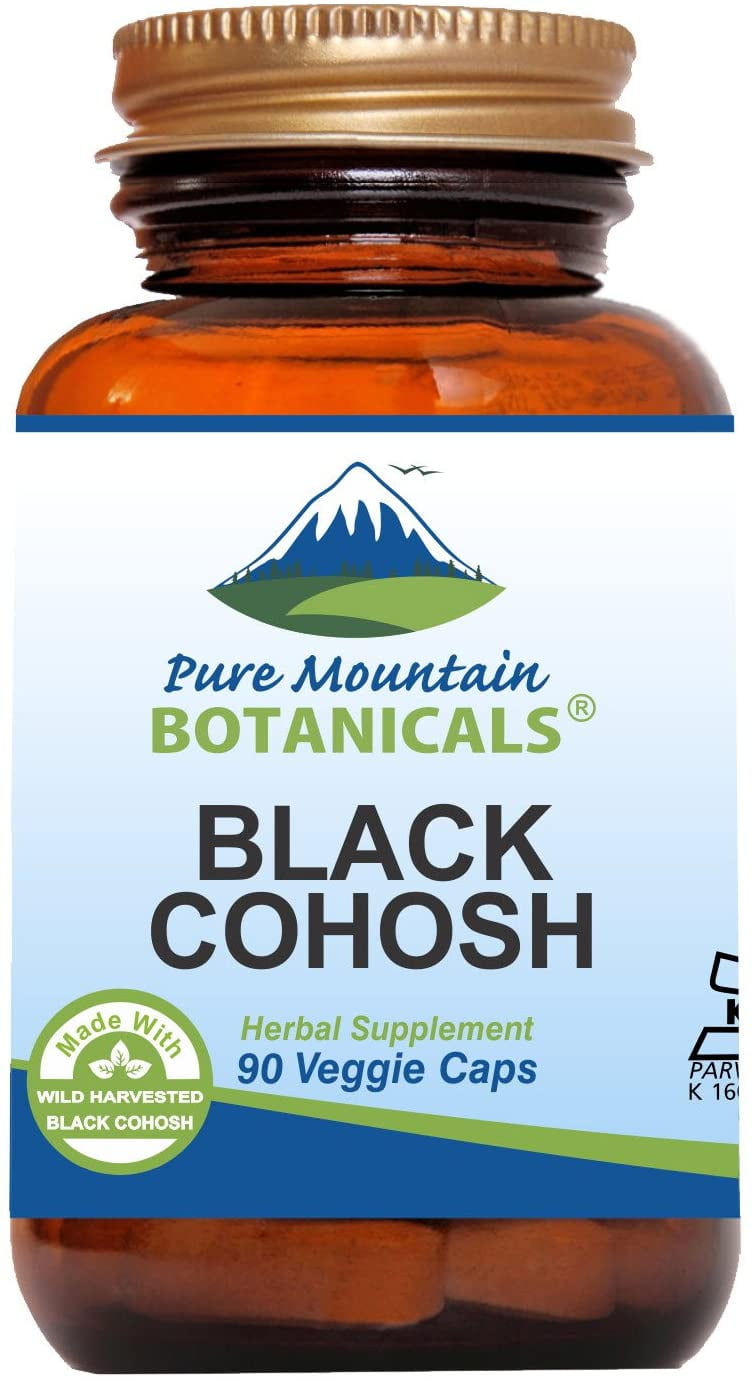 Black Cohosh Capsules 90 Kosher Vegan Caps with 500mg Wild Black