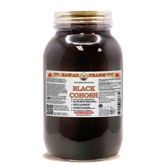 Black Cohosh (Cimicifuga Racemosa) Dry Root Liquid Extract. Expertly Extracted by Trusted HawaiiPharm Brand. Absolutely Natural. Proudly made in USA. Tincture 32 Fl.Oz
