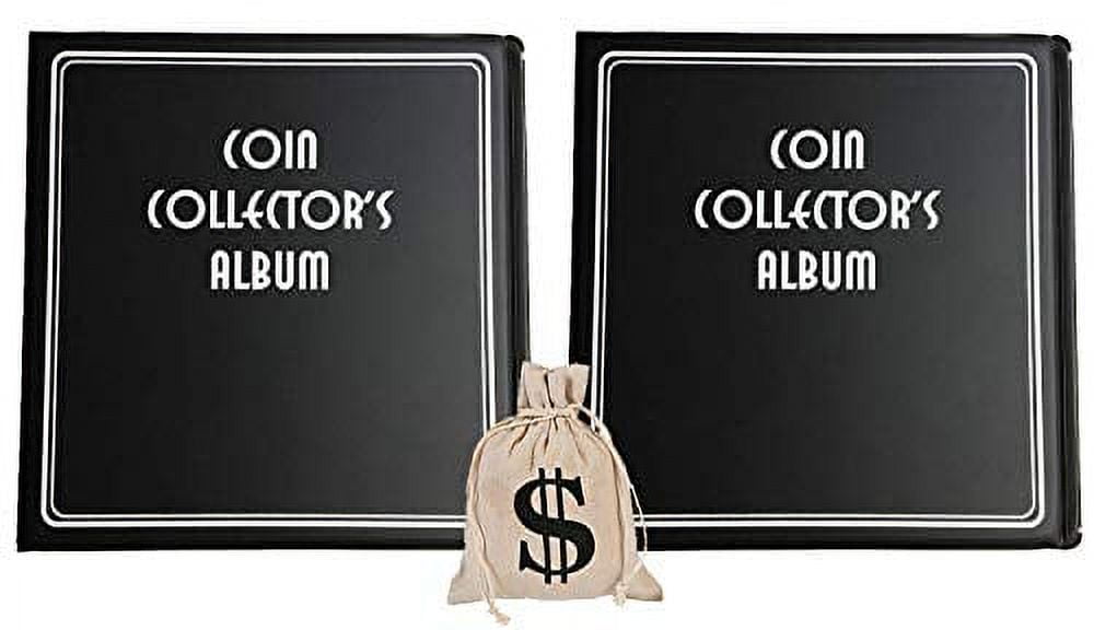 Black Coin Collector's Album 3 Inch (2 Pack) Coin Collecting Storage