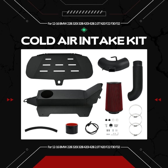 Black Cold Air Intake System For 13-16 BMW F30 F31 F34 320i 328i 420i 428i 2.0T