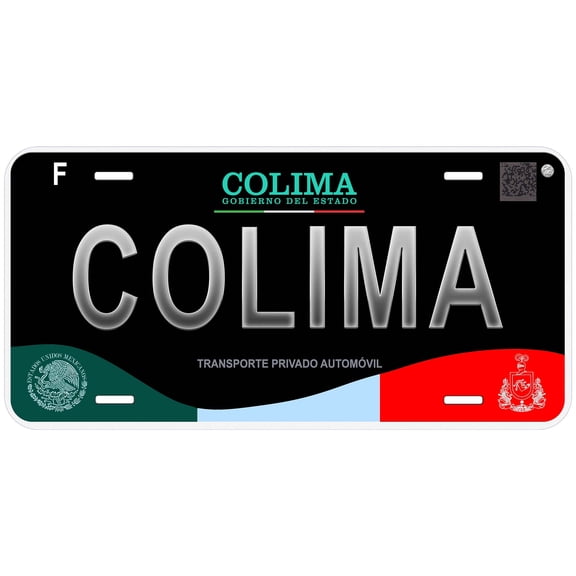 Black Colima Mexico Novelty Car License Plate