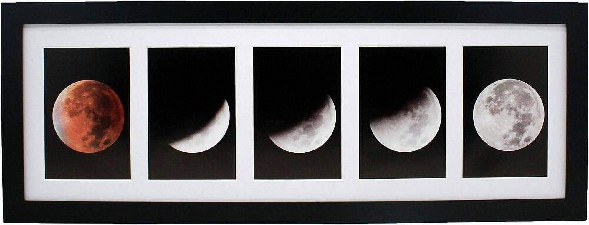 Black Collage Picture Frame 8x24 with Five 4x6 Openings Classic