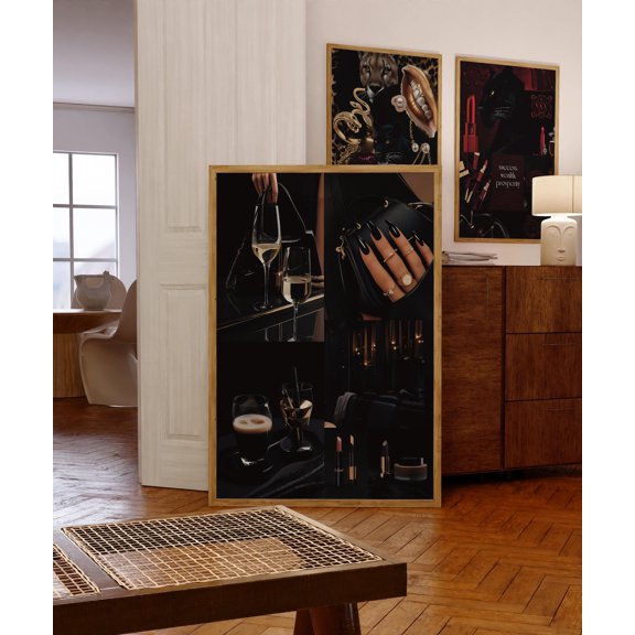 Black Collage Retro, Unframed Poster