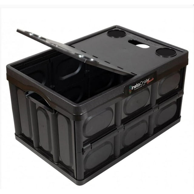 Black Collapsible Storage Container with Lid 16.5 Gallon Made in USA