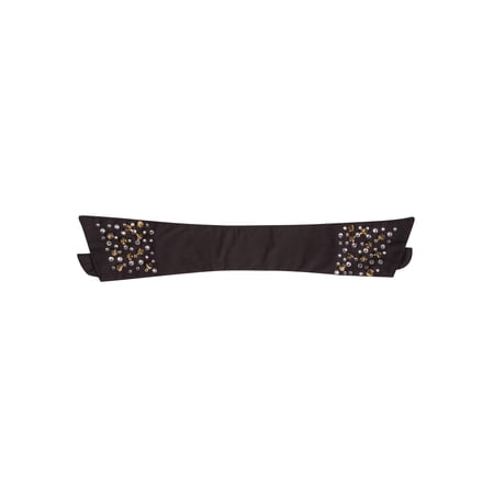 Black Collar with Gold Spikes and Rhinestones