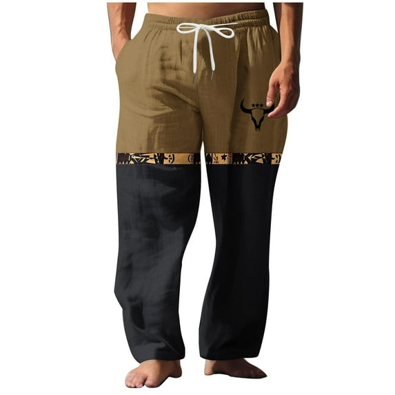 Black Color Block Loose Fit Pajamas for Mens Beach Casual Victorian Hawaiian Flare Bell Bottom Pants Pajamas Nightgowns Mens 2025 Clothes Fashion XXL