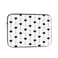 thumbnail image 1 of Black Color Hearts on White 17 inch Portable Laptop Sleeve Compatible with MacBook Air Notebook Computer Case for Men Women College School Students, 1 of 7