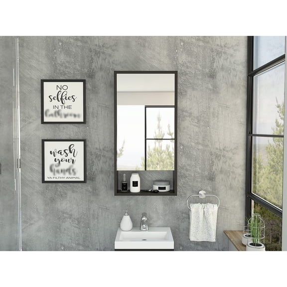 Black Color - Mirror for Easy Viewing - Hallway - Add Convenience