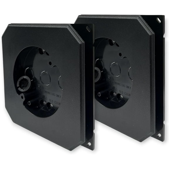 Black Color Non- Metallic Light Fixtures Siding Mounting Block with Built-in Electrical Box for All Siding Types, 2-Pack