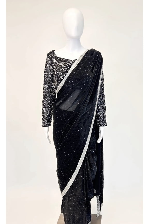 Black Color Readymade Saree