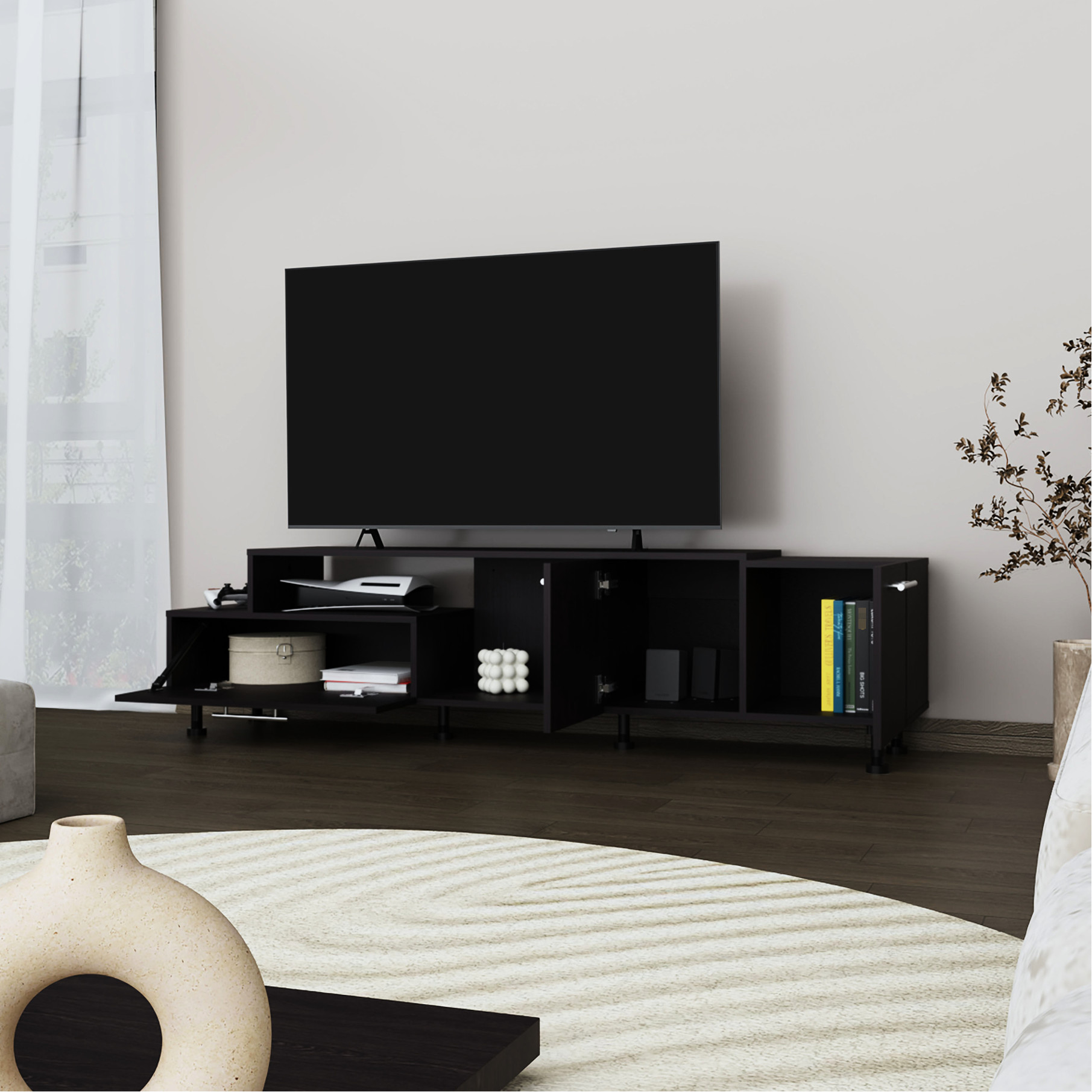 Black Color Scheme - Blend with Interior Style - Living Room ...