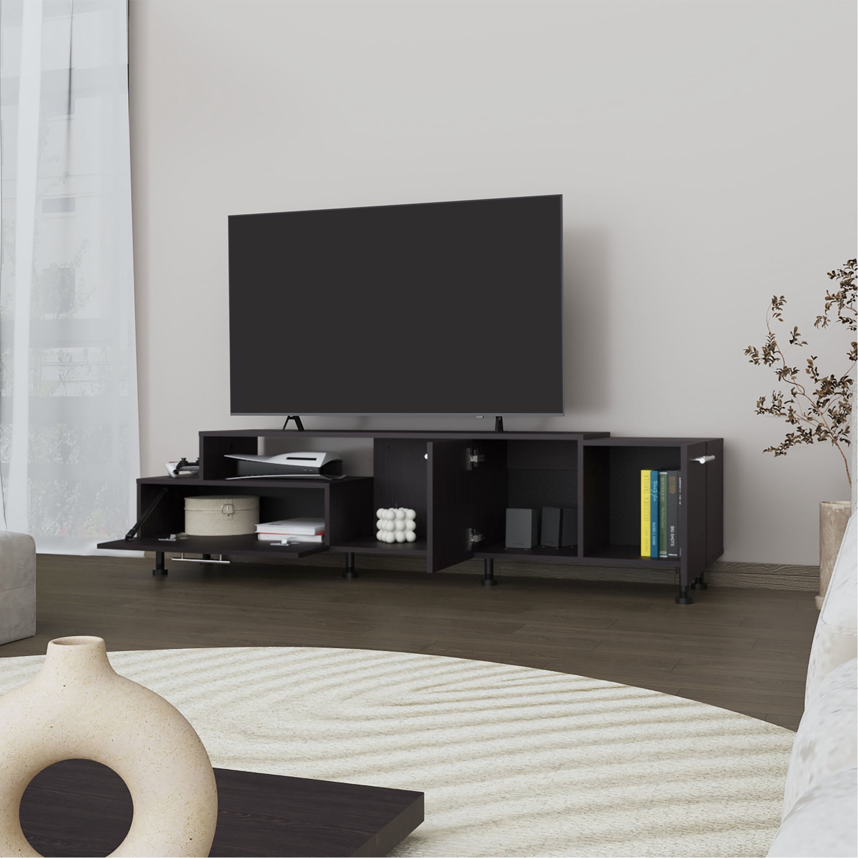 Closed Color Rack Black Color Scheme, Closed Cabinet Storage / Match Contemporary Home ...