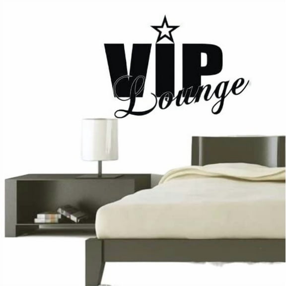 Black Color VIP Lounge Symbol Letters Lettering Wall Art Decal Stickers