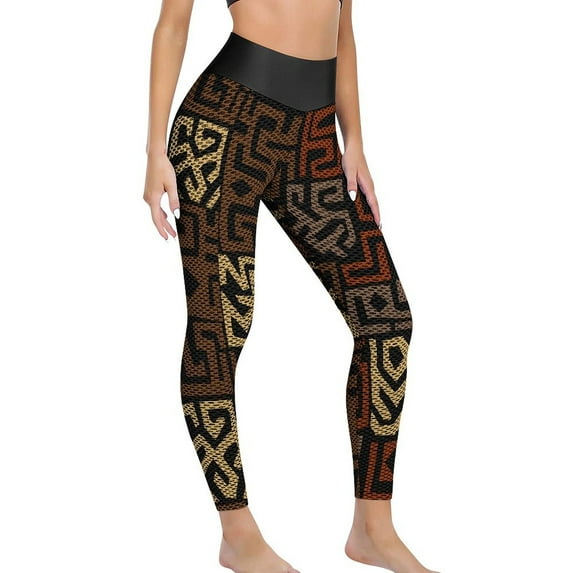 Black Colored Ethnic Leggings Abstract Graffiti Print Gym Yoga Pants Women High Waist Sexy Sport Pants Seamless Yoga Leggings