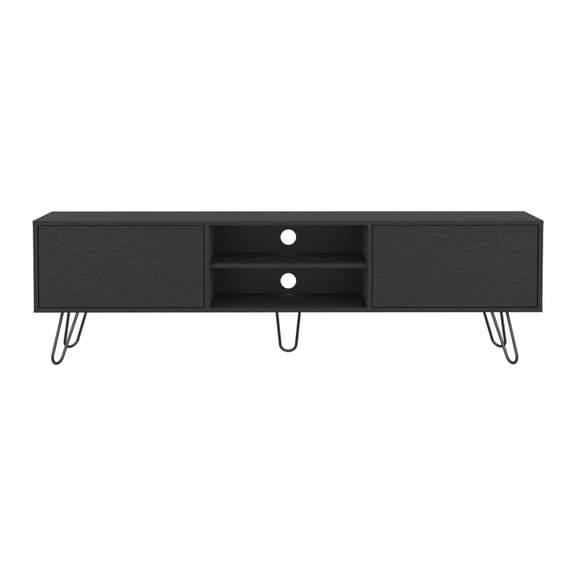 Black - Colored TV Stand - Generous Storage Solution - Living Room Furniture Decor - Offer a Distinctive Style