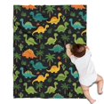 thumbnail image 1 of Black Colorful Dinosaurs Pattern Blanket,Comfortable Soft Flannel Throw Blanket,All Season,Warm Lightweight Blankets for Sofa Bed Couch Living Room Chair,30"x40", 1 of 4