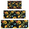 thumbnail image 1 of Black Colorful Flower Leaf Sunflower Pattern Kitchen Rugs Sets Of 3,Kitchen Runner Rugs Non Skid Washable,Decorative Kitchen Floor Mats for Kitchen,Sink,Laundry,17"x30"+ 17"x47" + 17"x59", 1 of 6