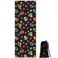 thumbnail image 1 of Black Colorful Skull Flower Hat Pattern Hot Yoga Mat Towel Non Slip for Hot Yoga - Quick-Drying Yoga Mat Cover with 4 Corner Pockets with Travel Bag - Hot Yoga Towel Non Slip 74"x26", 1 of 6