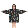 thumbnail image 1 of Black Colorful Skull Mushroom Pattern Blanket Hoodies for Kids 6-13YR Oversize Wearable Blanket Hoodies for Boys Girls Teens, 1 of 7