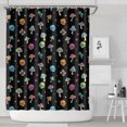 thumbnail image 1 of Black Colorful Skull Mushroom Pattern Shower Curtain 84"x72" ,Bathroom Decorative Shower Curtains Set with 12 Hooks,Modern Waterproof Washable Shower Curtain, 1 of 6