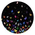 thumbnail image 1 of Black Colorful Star Butterfly Pattern Round Fitted Tablecloth with Elastic Edge,Dining Table Cover Waterproof,Outdoor Round Tablecloth for Camping,Dining,Indoor and Outdoor, 1 of 7