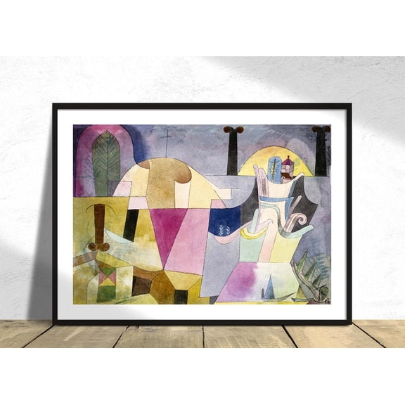 Black Columns In A Landscape Paul Klee Modern Abstract Poster Reproduction 20Th Century Expressionism Wall Art Famous Modern Art, Unframed Canvas 24x36in