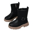 thumbnail image 1 of Black Comfortable Girls Boots With Artificial Leather Build And Warmth For Cold Weather Activities, Offering Protection, 1 of 8