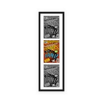 Black Comic Book Frame with White Mat - 3 Openingss to Display 3 7.75"x10.5" Golden Age Comic