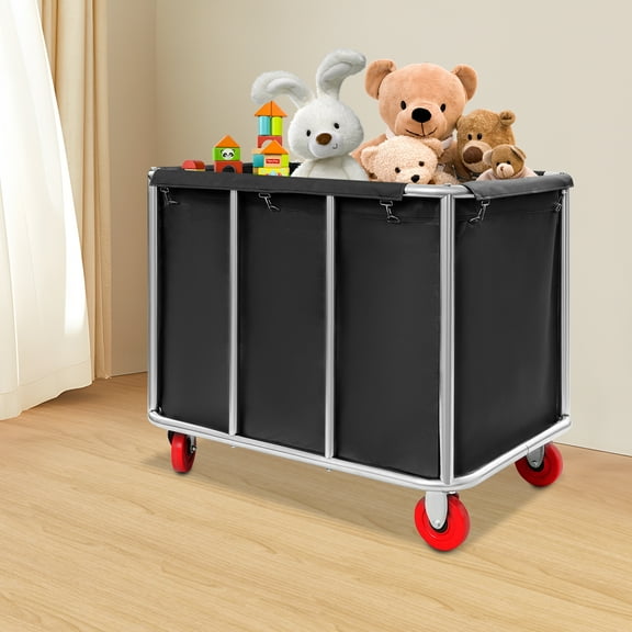 Black Commercial Laundry Cart with Wheels Laundry Cartfor Home,Hotel ,Apartments Warehouses, Hospitals