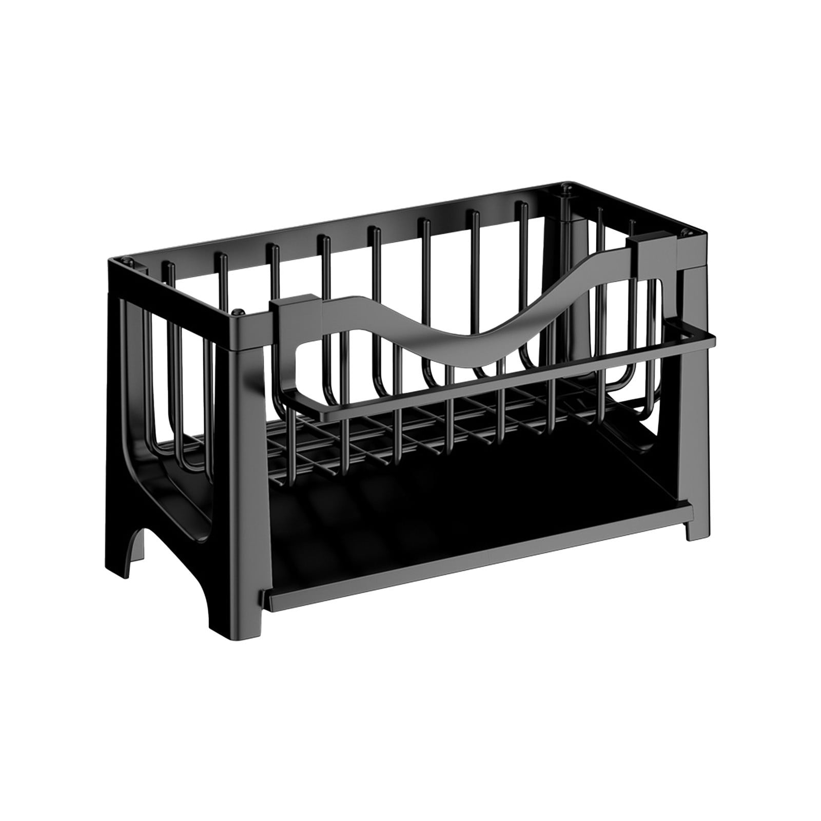 Black Compact Kitchen Sink Caddy Organizer In Black Color With ...