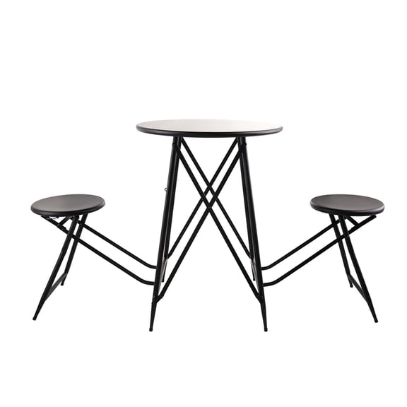 Black Compact Table and Seating - Perfect for Cozy Home Gatherings